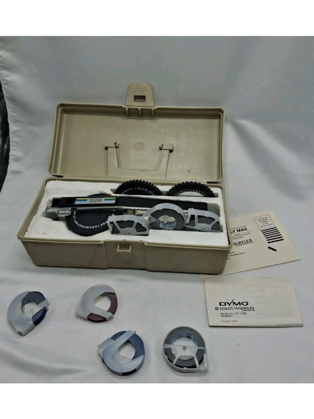 Dymo Tapewriter Label Maker Executive 3 with Three Wheels & Extra Tape Vintage